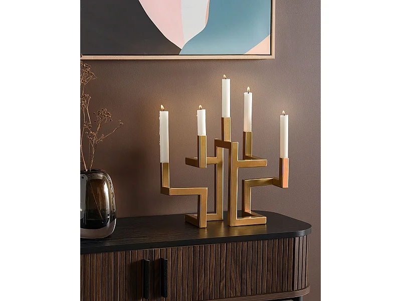 Bougeoir RAPOSO Métal 30 cm Doré