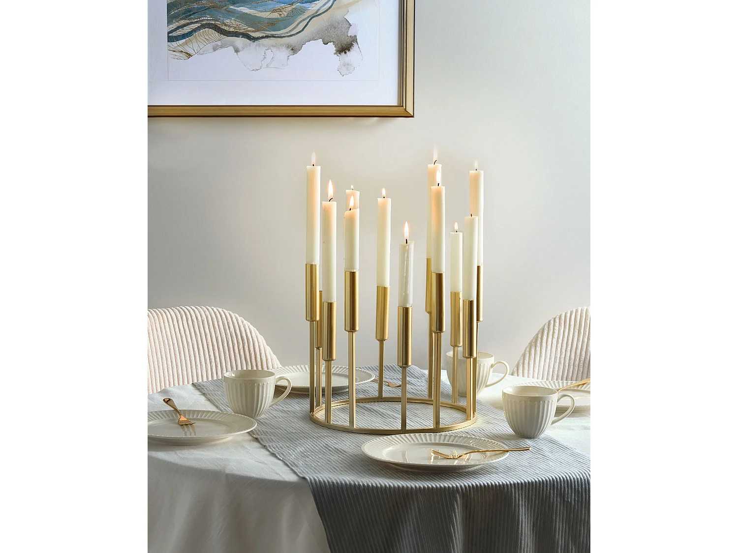 Bougeoir TRAFARIA Métal 26 cm Doré