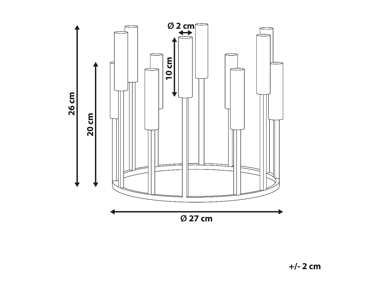 Bougeoir TRAFARIA Métal 26 cm Doré
