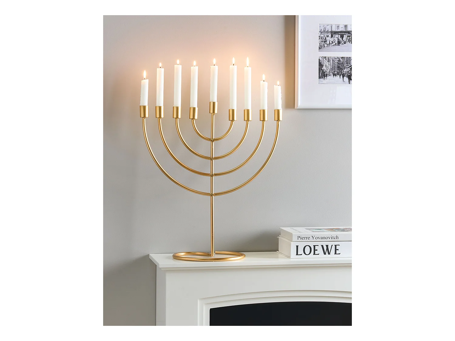 Bougeoir AMORA Métal 50 cm Doré