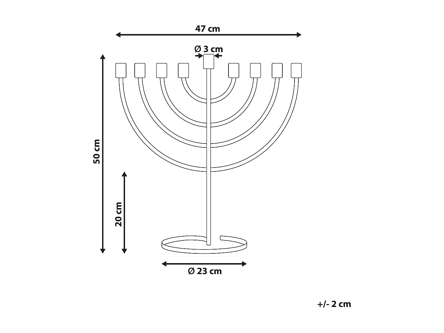 Bougeoir AMORA Métal 50 cm Doré