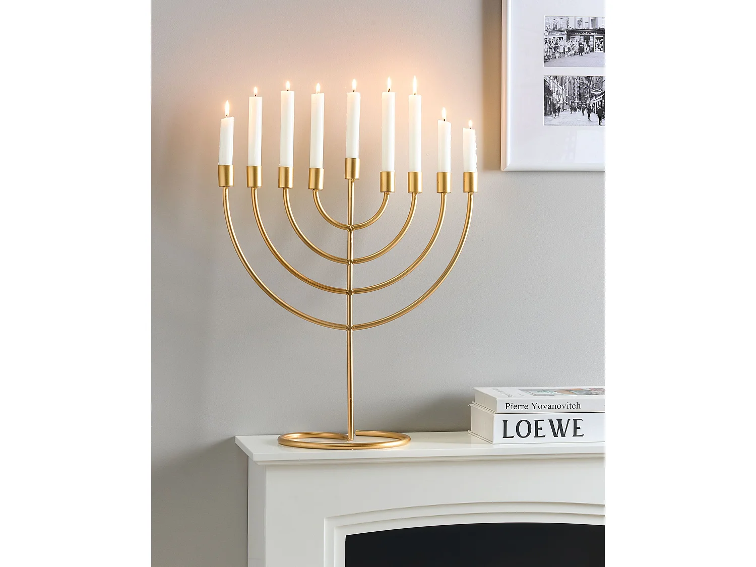 Kaarshouder AMORA Metaal 50 cm Goud
