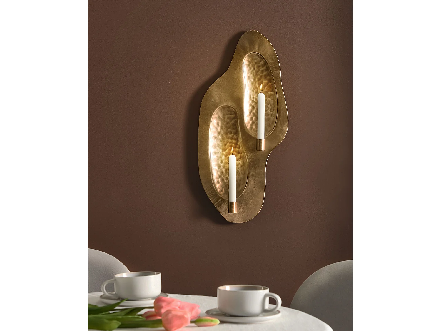 Bougeoir mural PENICHE Métal 60 cm Doré