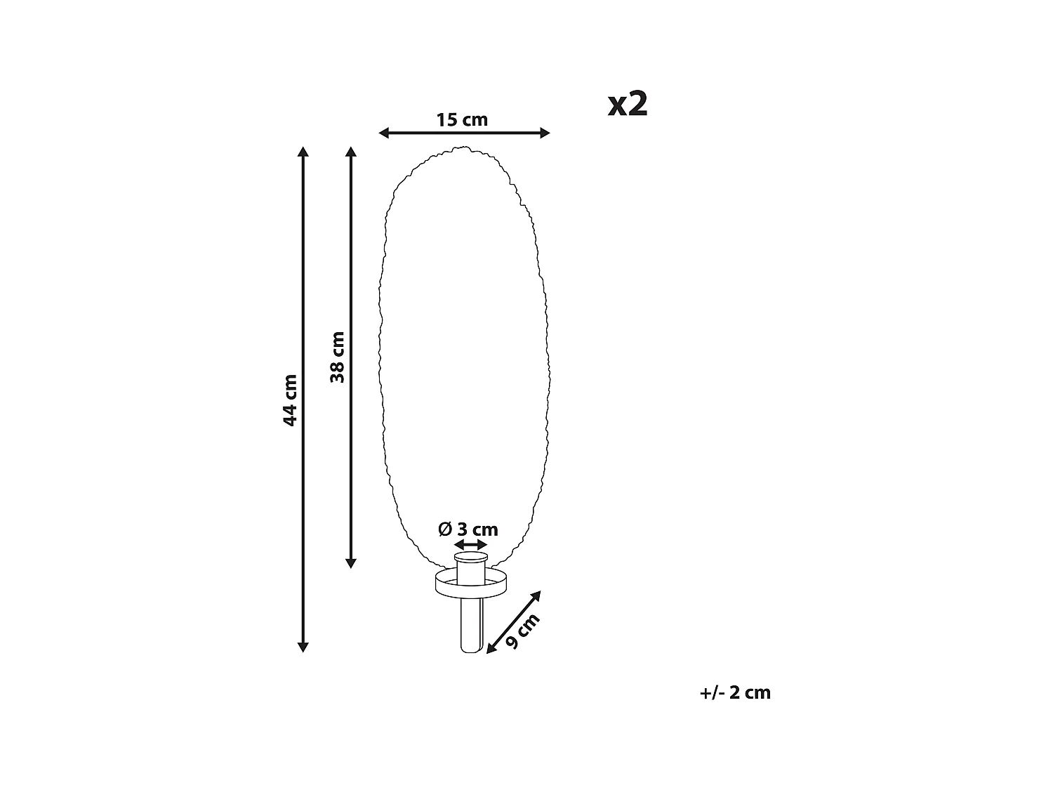 Lot de 2 bougeoirs FEIJO Métal 44 cm Doré