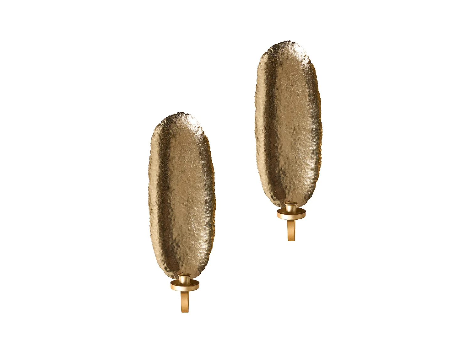 Set di 2 portacandele da parete FEIJO Metallo 44 cm Oro