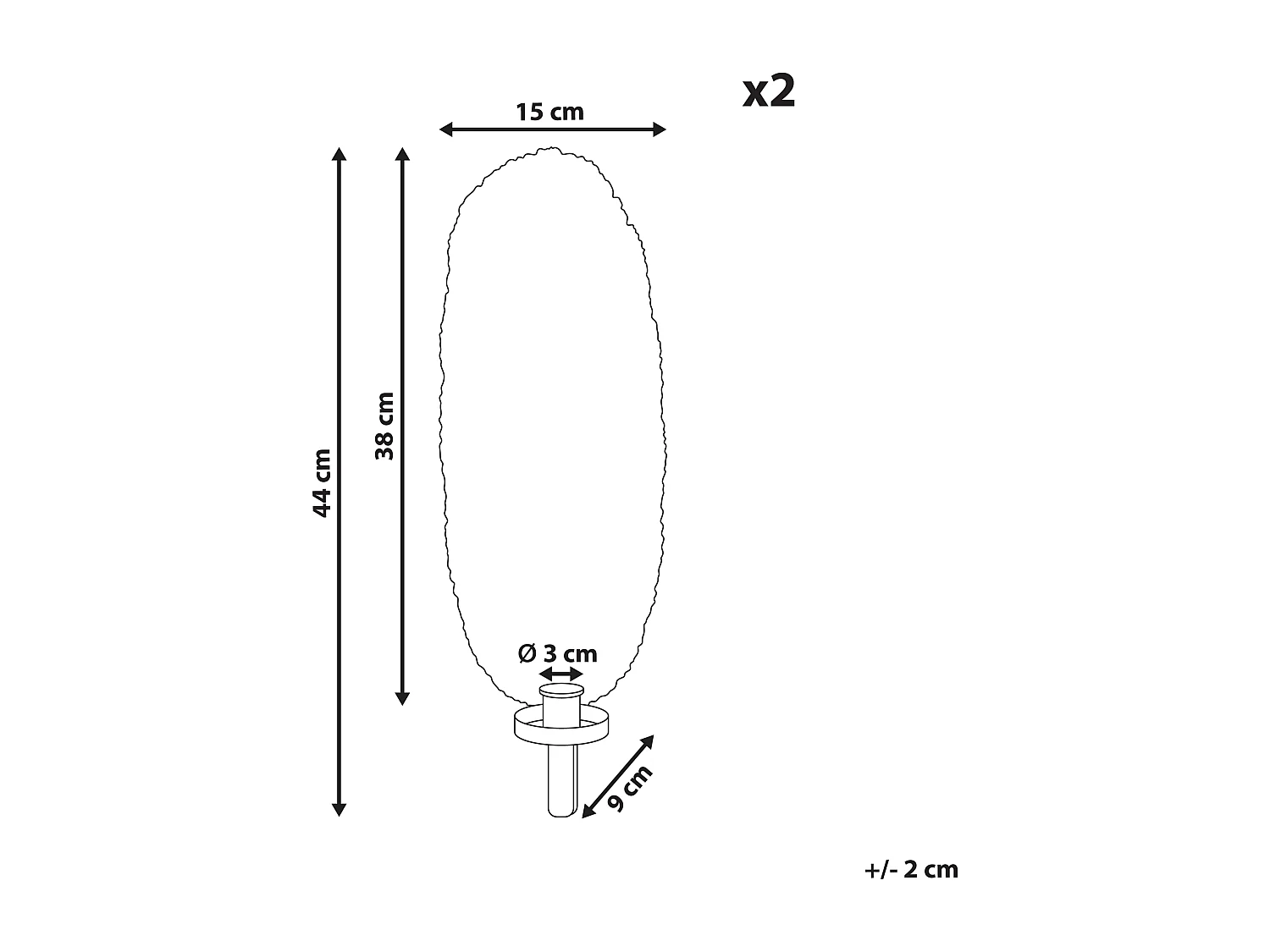 Lot de 2 bougeoirs FEIJO Métal 44 cm Doré