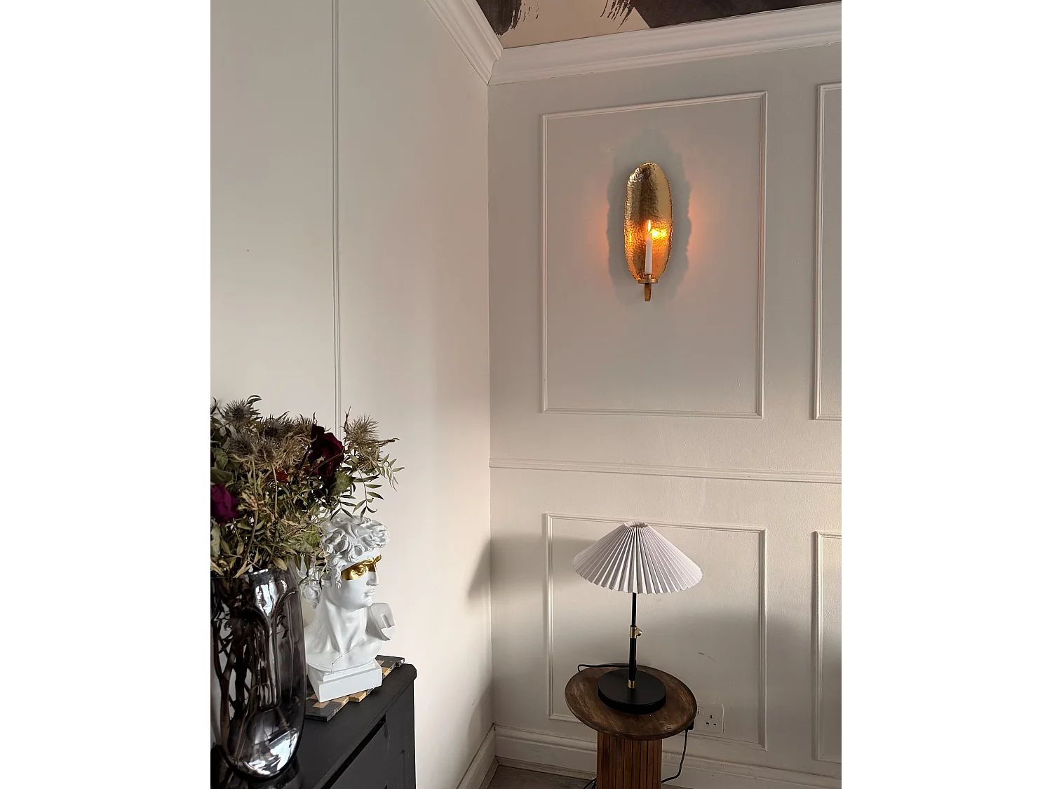 Wandkerzenhalter 2er Set FEIJO Metall 44 cm Gold