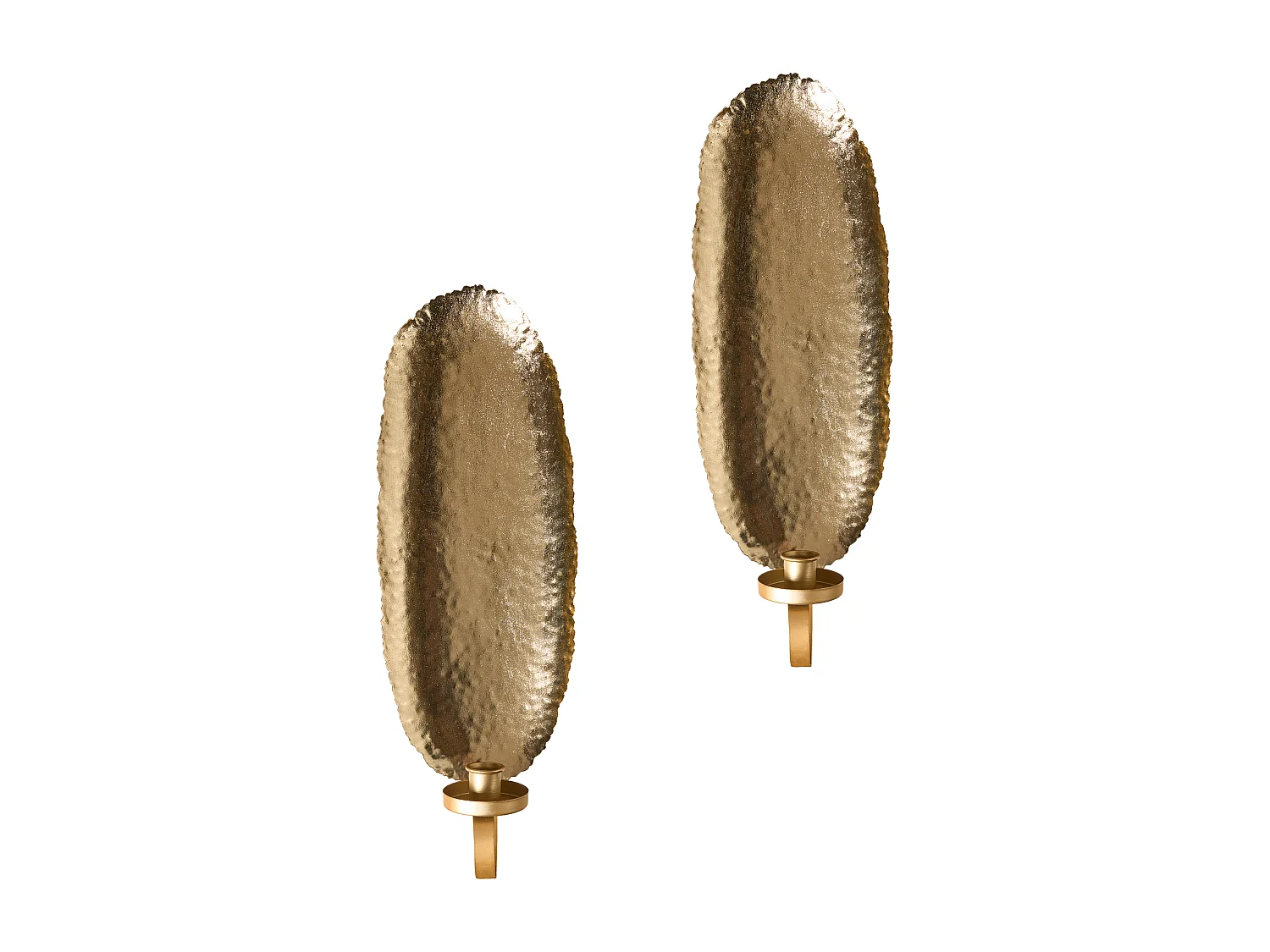 Set di 2 portacandele da parete FEIJO Metallo 44 cm Oro