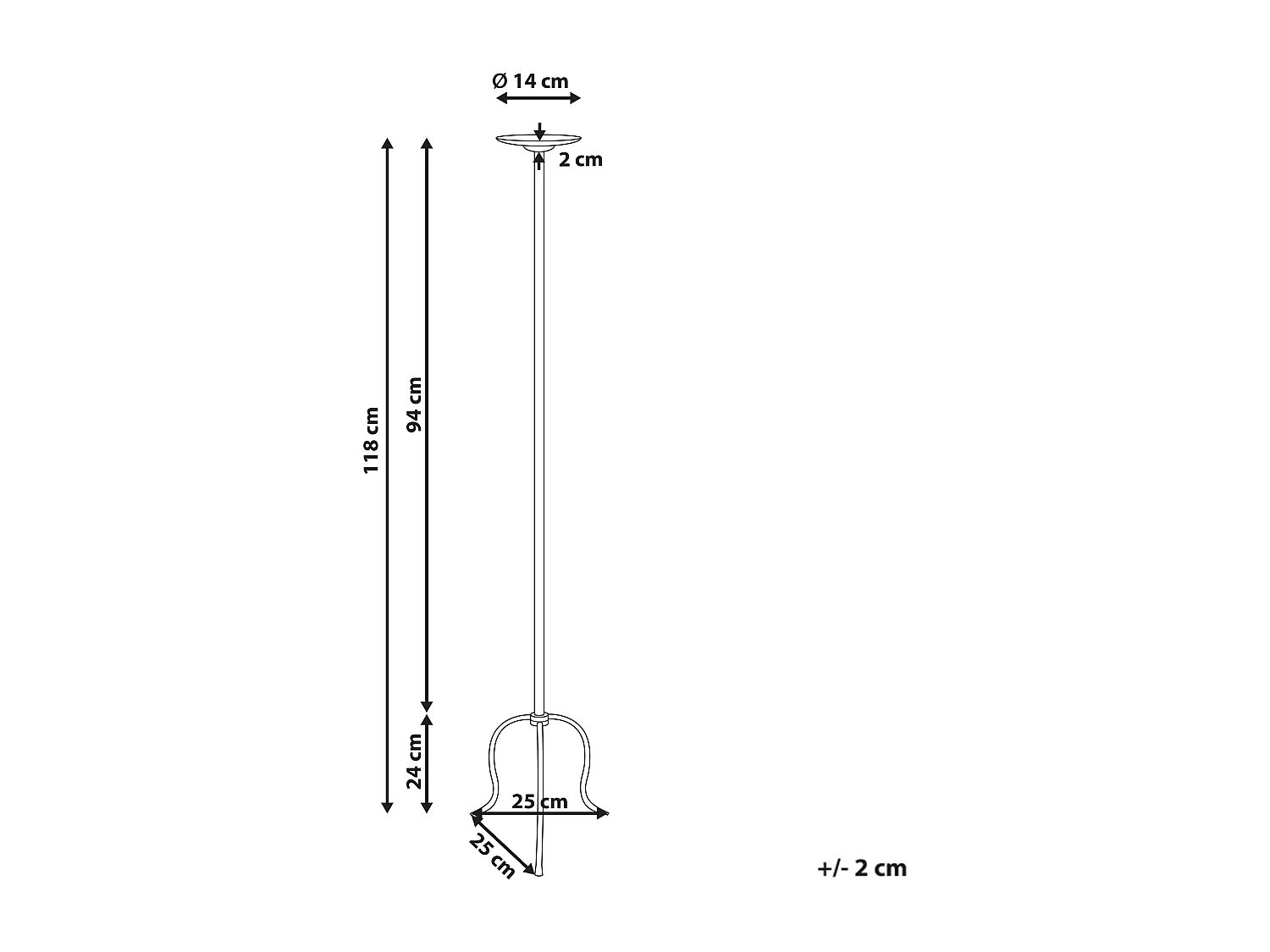 Bougeoir ALMADA Métal 118 cm Noir
