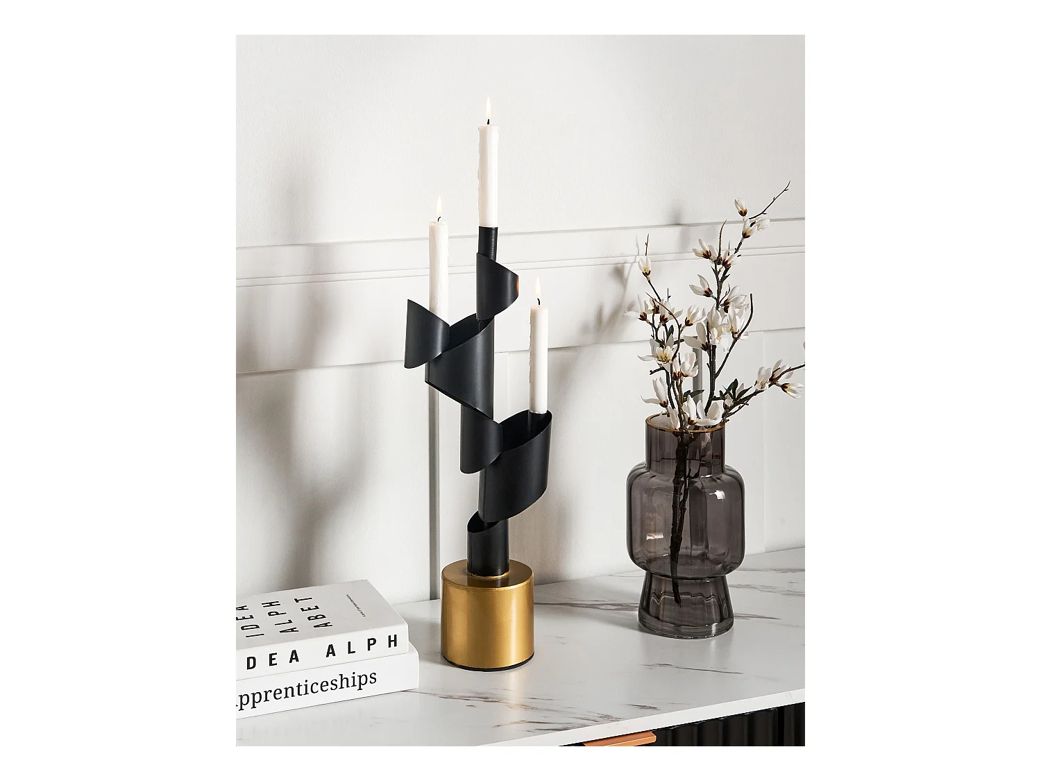 Bougeoir AMILLY Métal 51 cm Noir