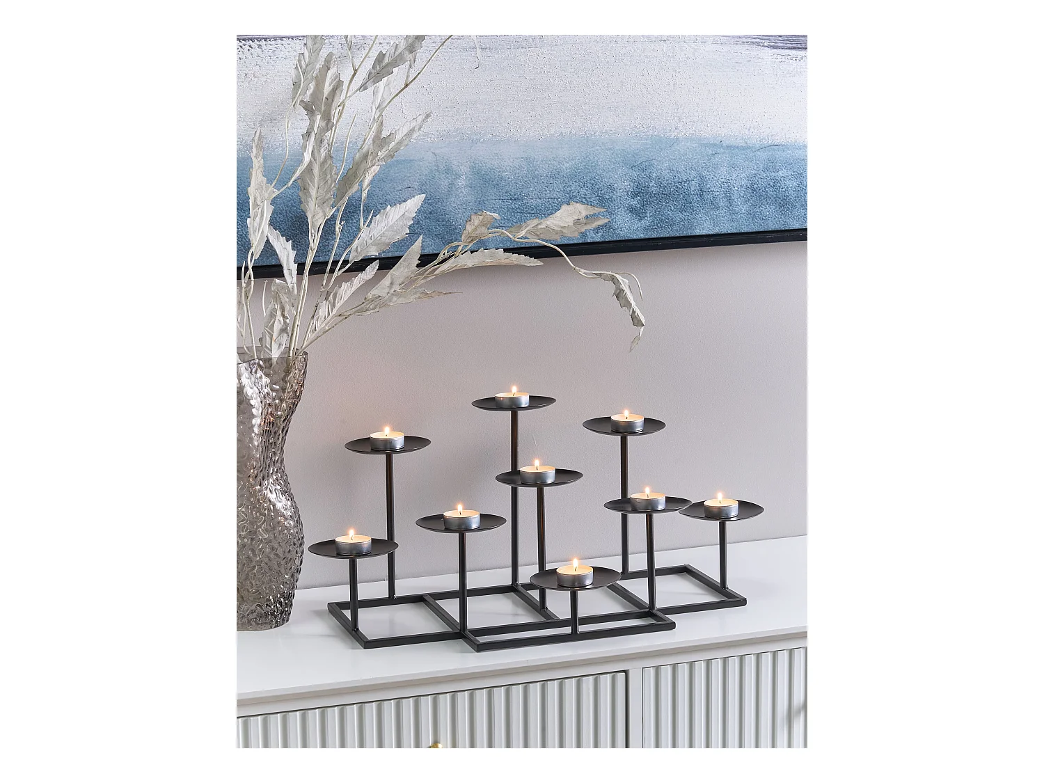 Portacandele LAMEGO Metallo 23 cm Nero