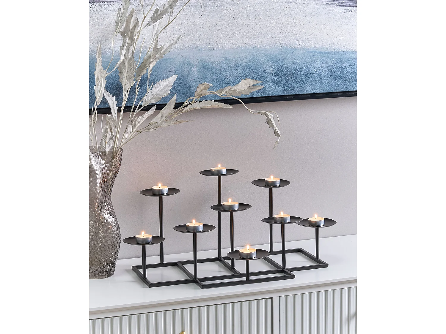 Kerzenständer LAMEGO Metall 23 cm Schwarz