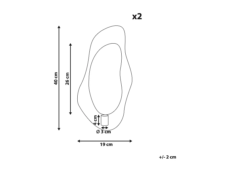 Set di 2 portacandele da parete ODEMIRA Metallo 40 cm Argento