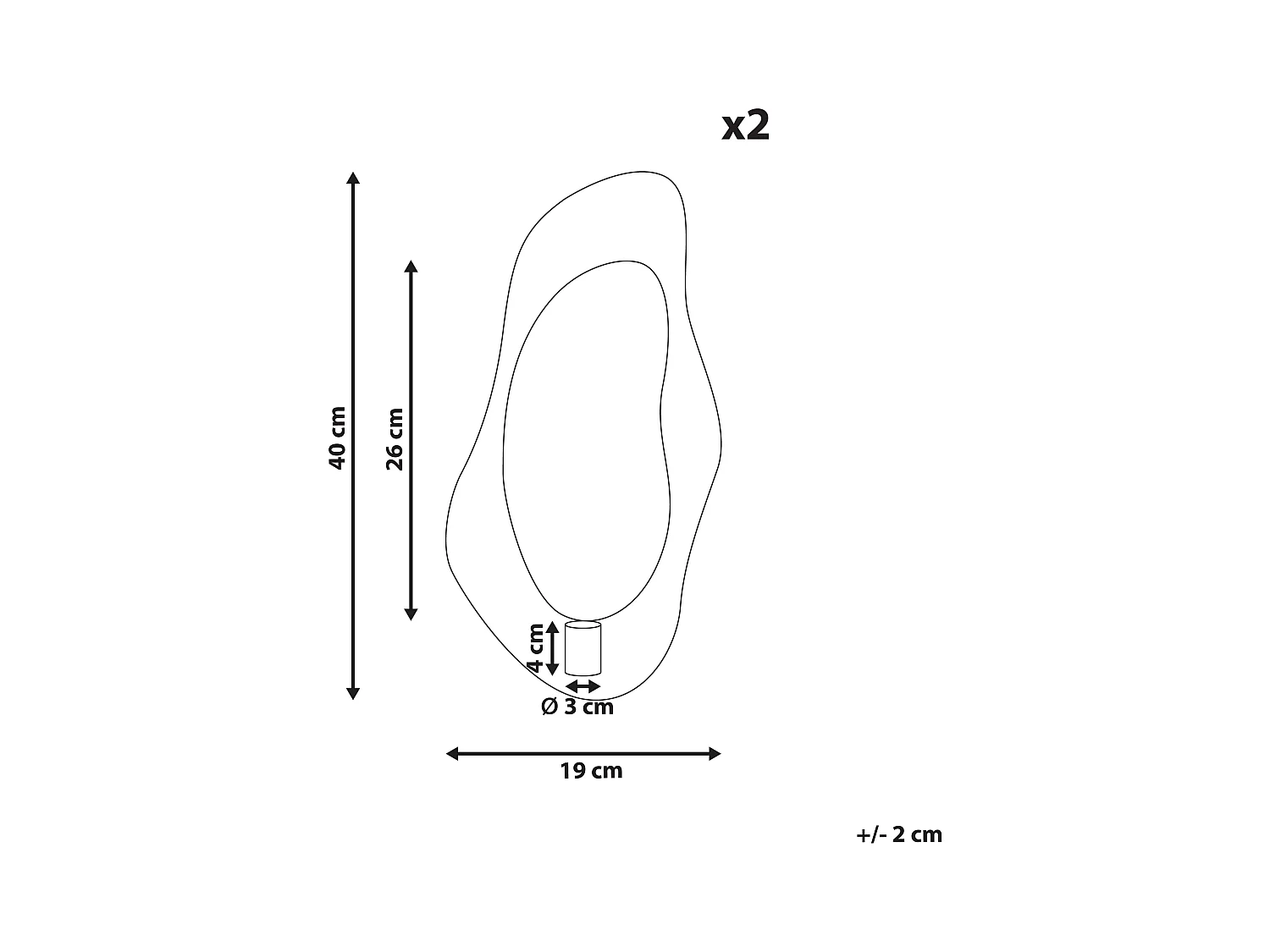 Set di 2 portacandele da parete ODEMIRA Metallo 40 cm Argento