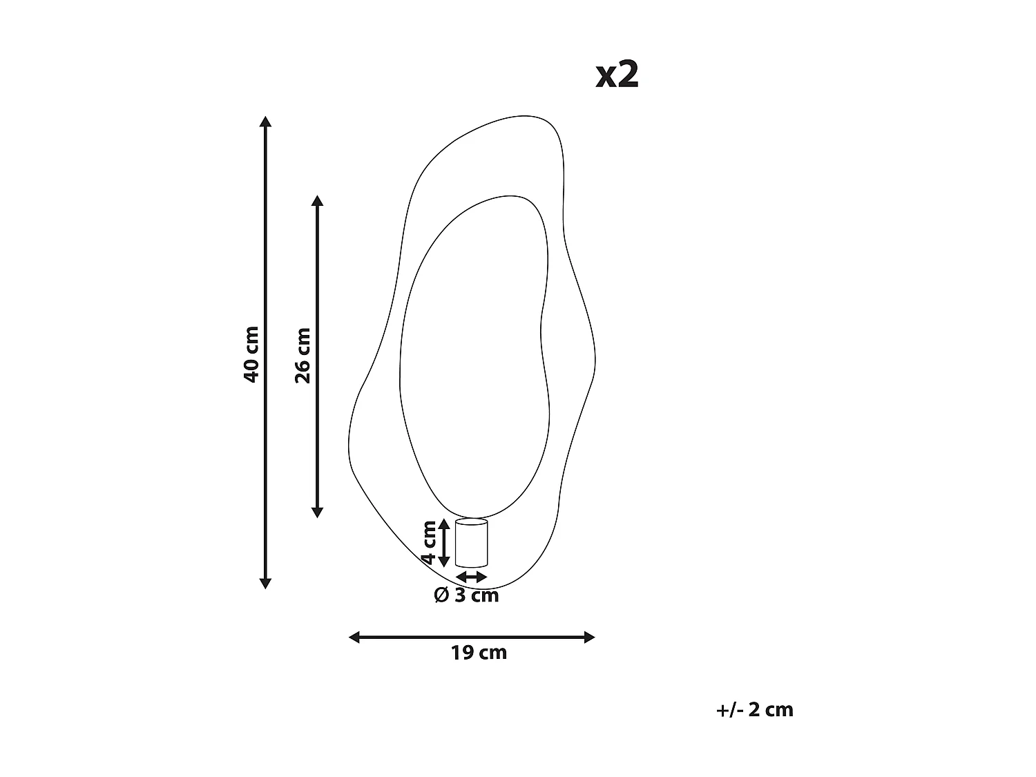 Wandkerzenhalter 2er Set für 2 Stabkerzen Metall silber strukturiert Odemira
