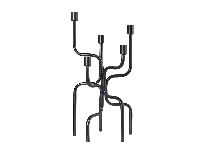 Portacandele PORRTELA Metallo 50 cm Nero