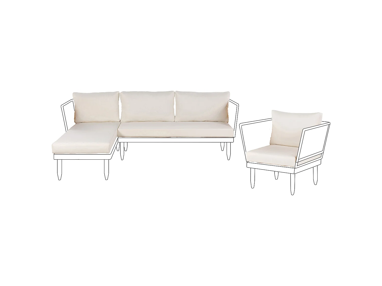 Outdoor Cushion Cover Set CREMONA Off-White