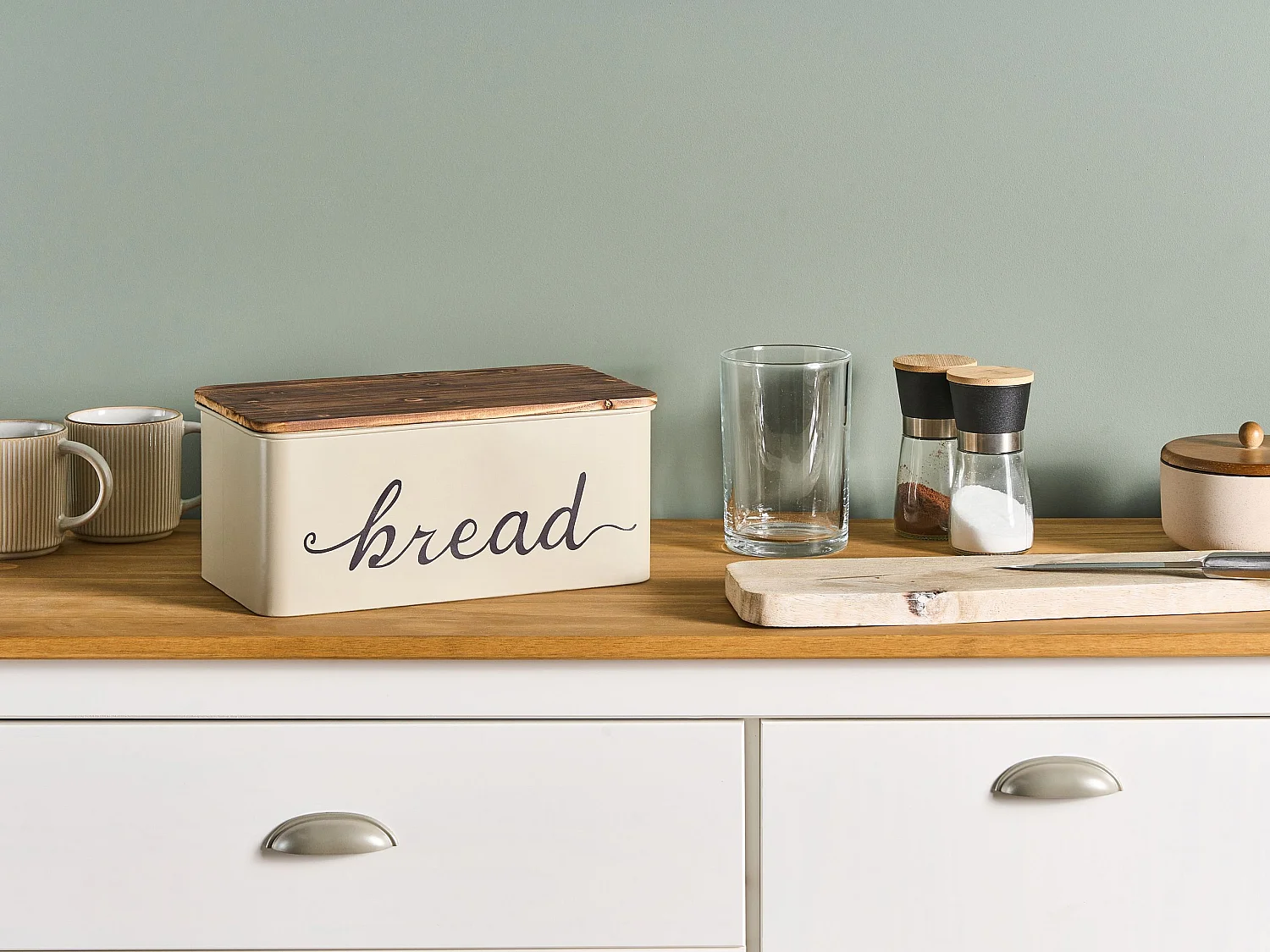 Boîte à pain GOURMANDISE Métal Beige