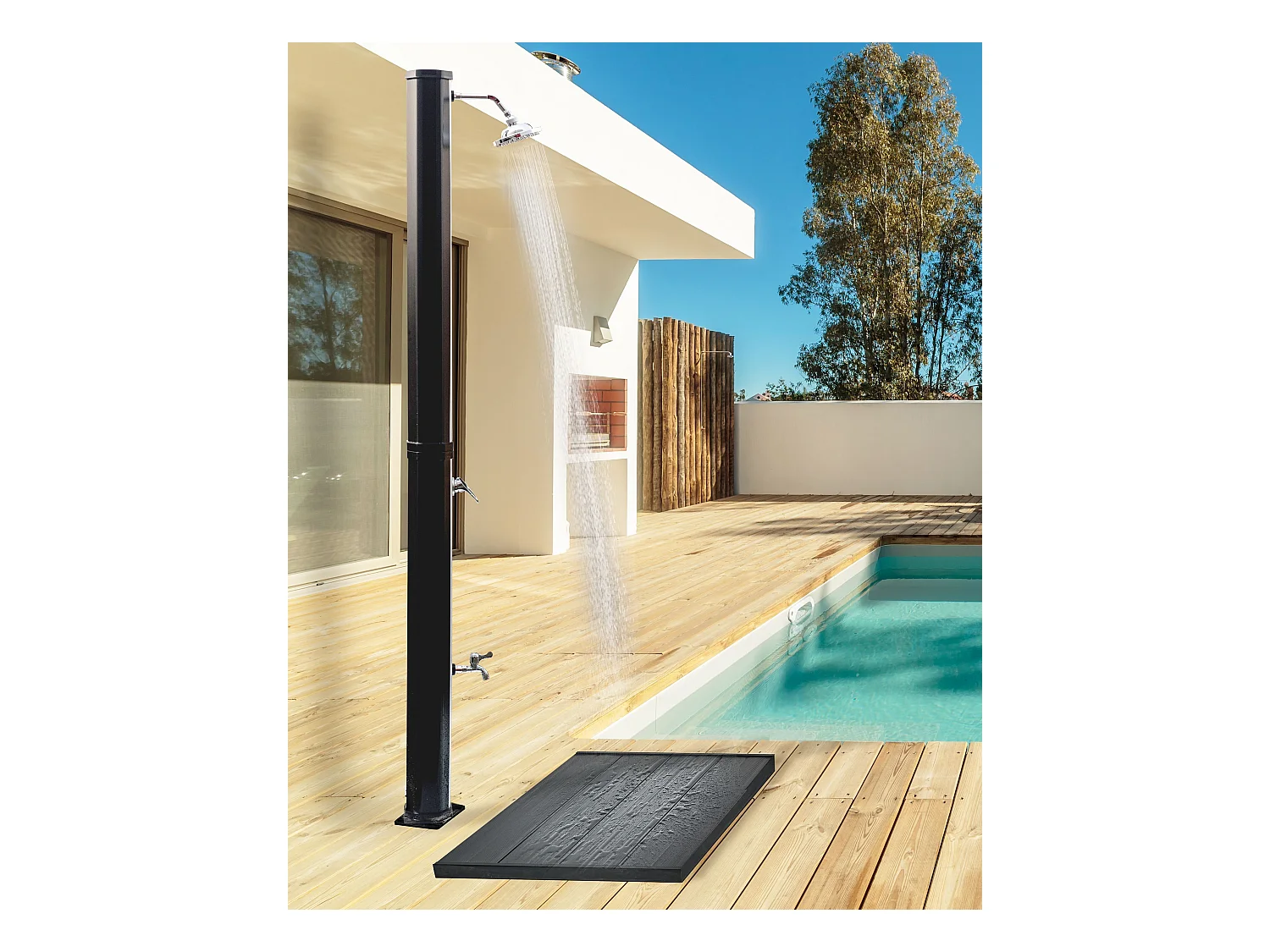 Douche d’extérieur solaire TOPOCALMA Argenté