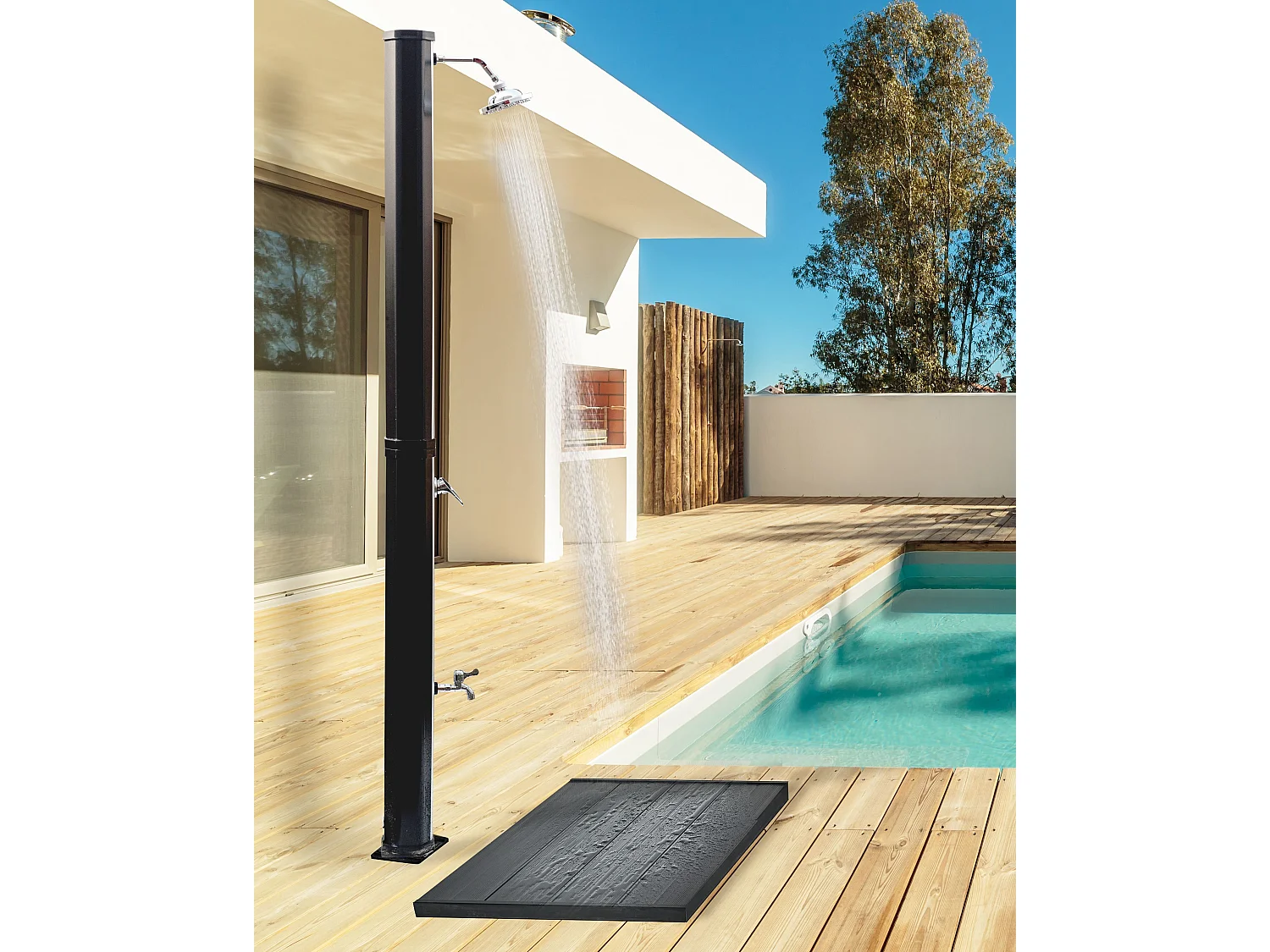 Douche d’extérieur solaire TOPOCALMA Argenté