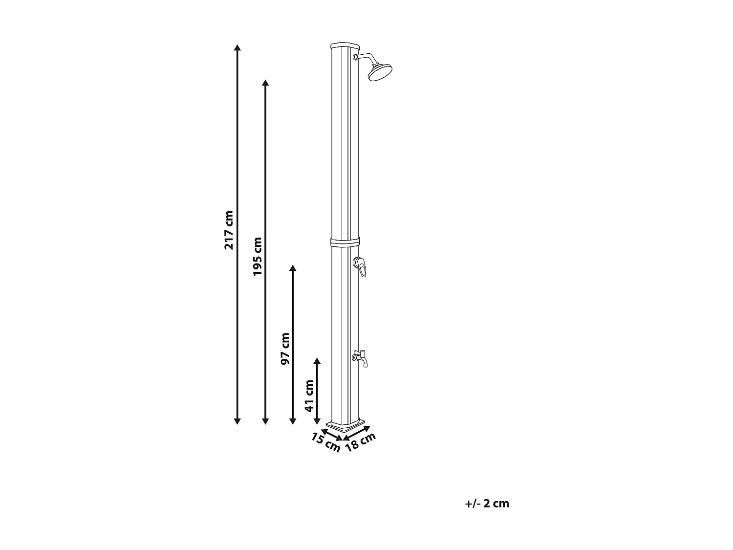 Douche d’extérieur solaire TOPOCALMA Argenté