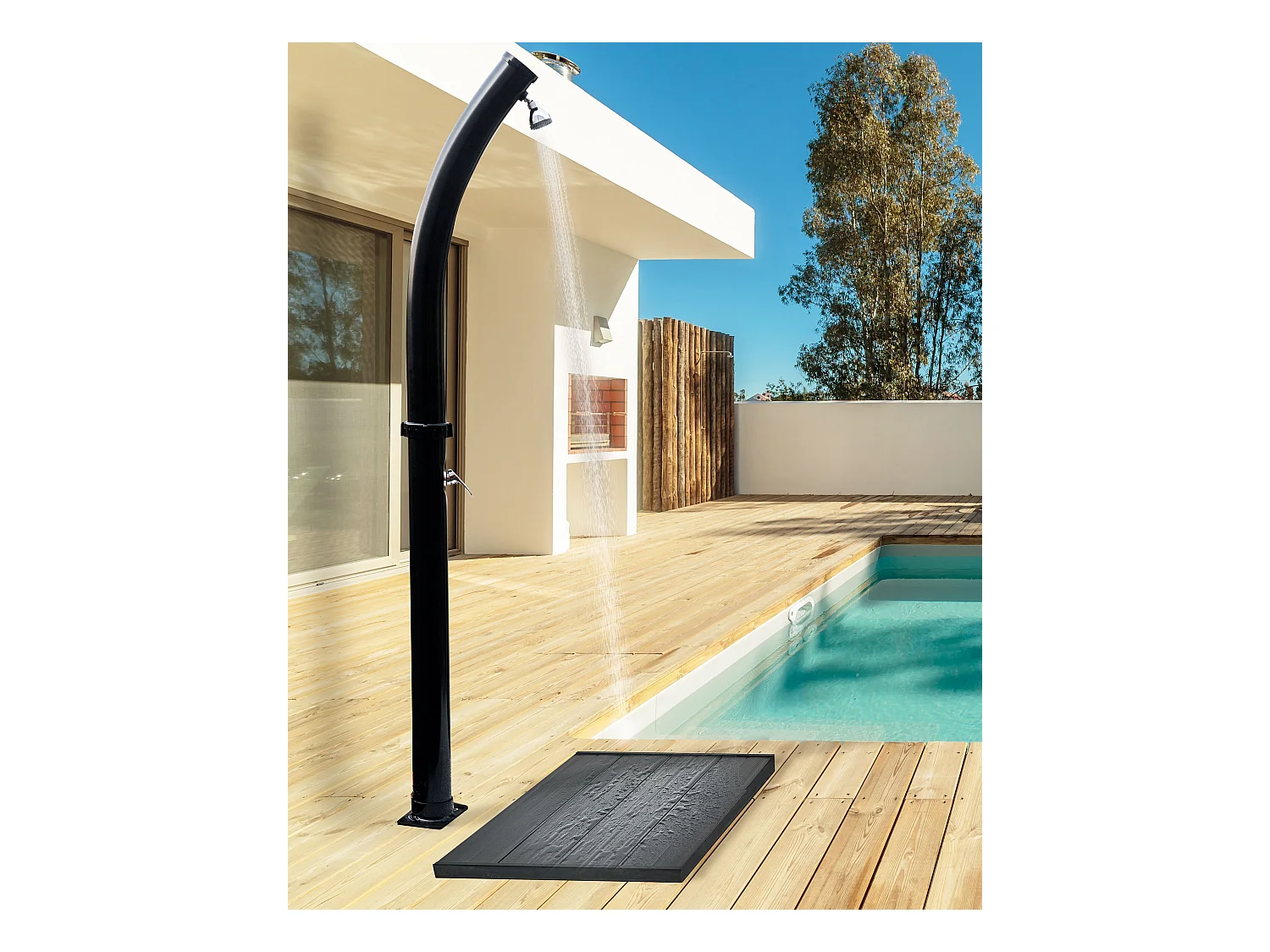 Douche d’extérieur solaire ENGABAO Noir