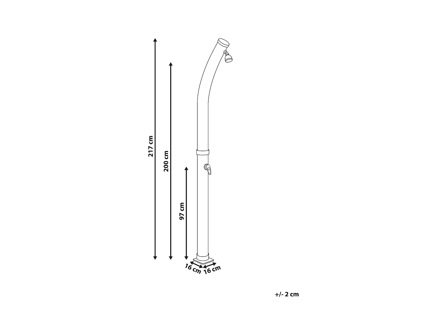 Douche d’extérieur solaire ENGABAO Noir