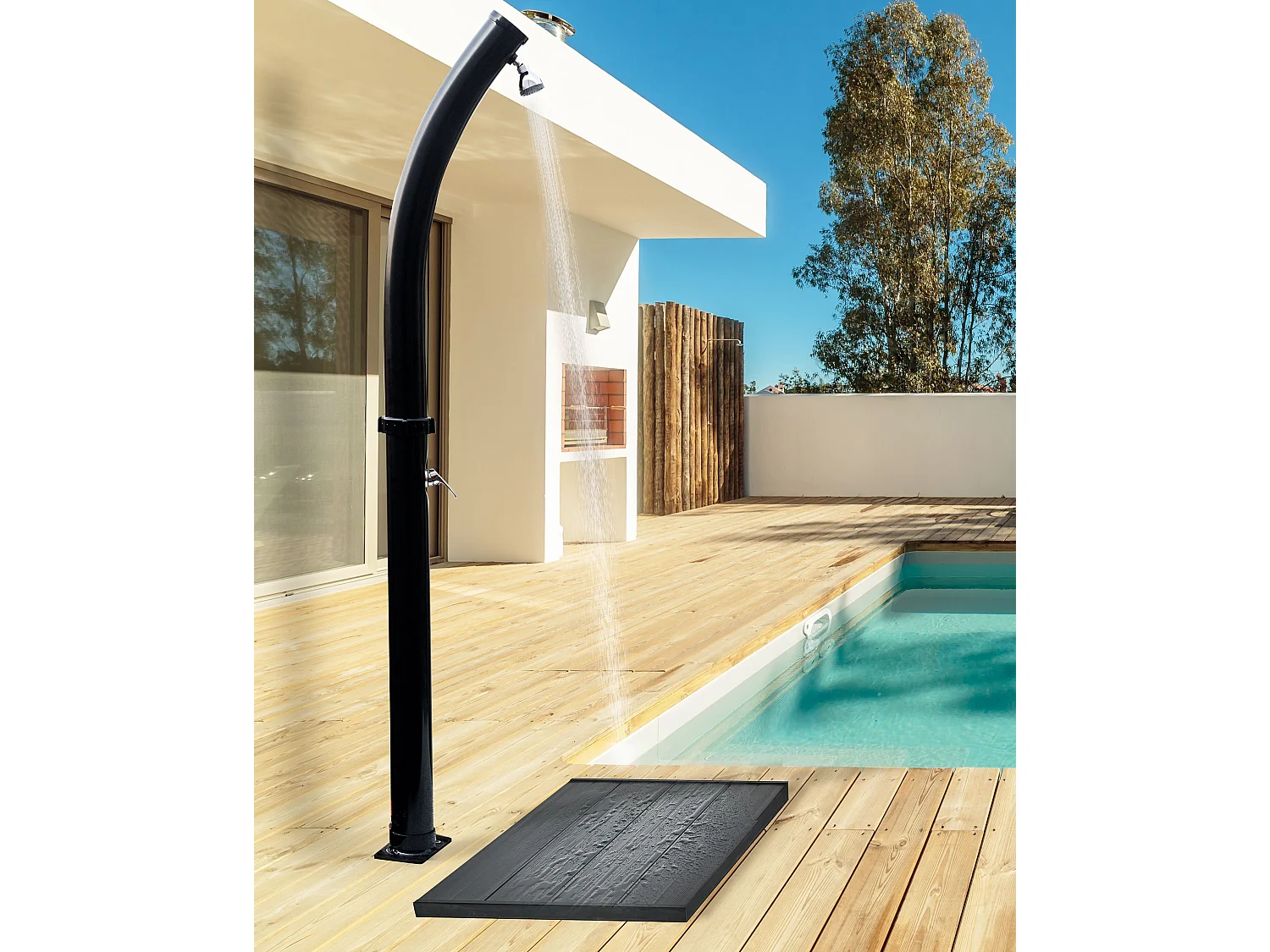 Douche d’extérieur solaire ENGABAO Noir