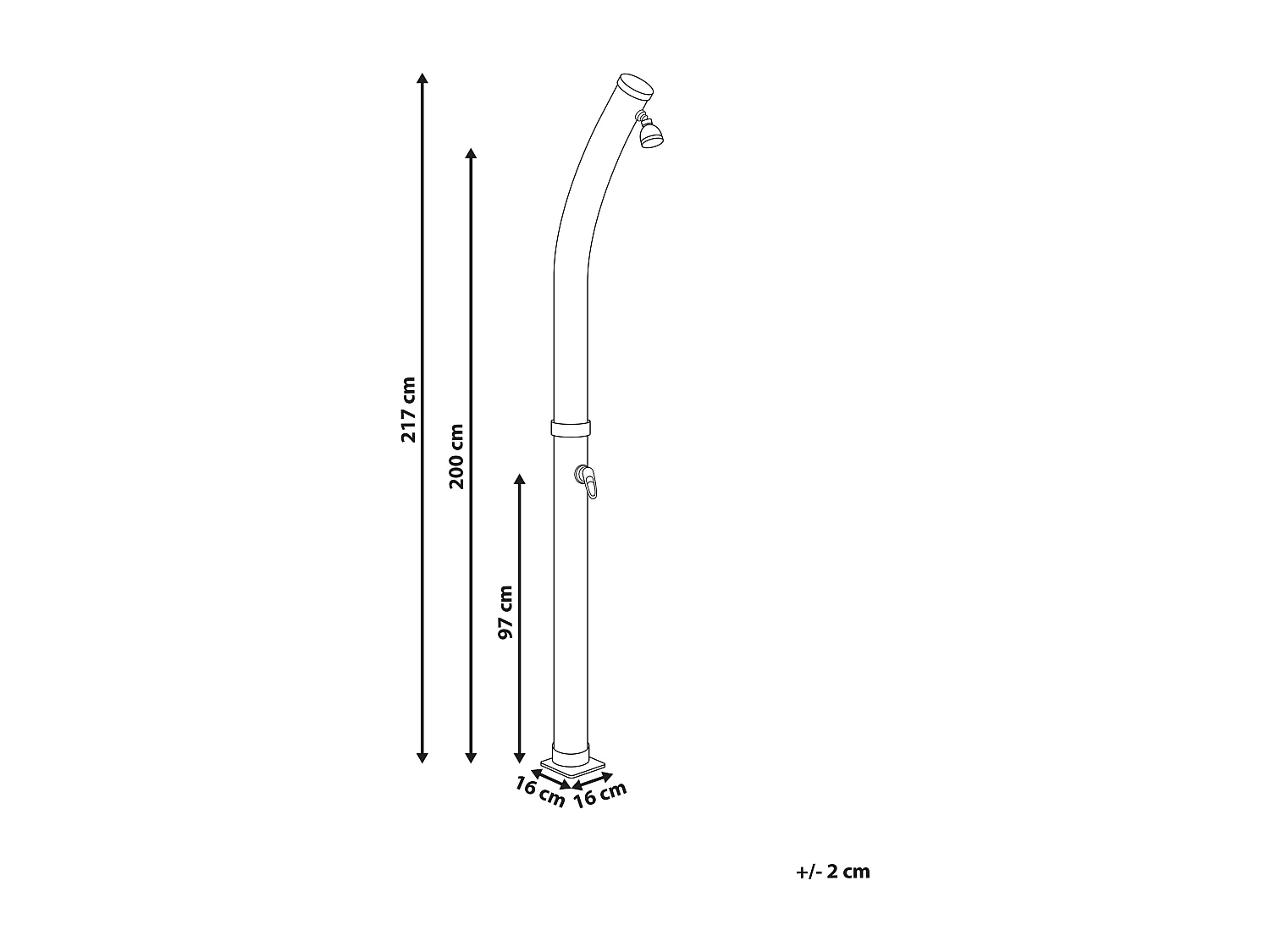 Douche d’extérieur solaire ENGABAO Noir