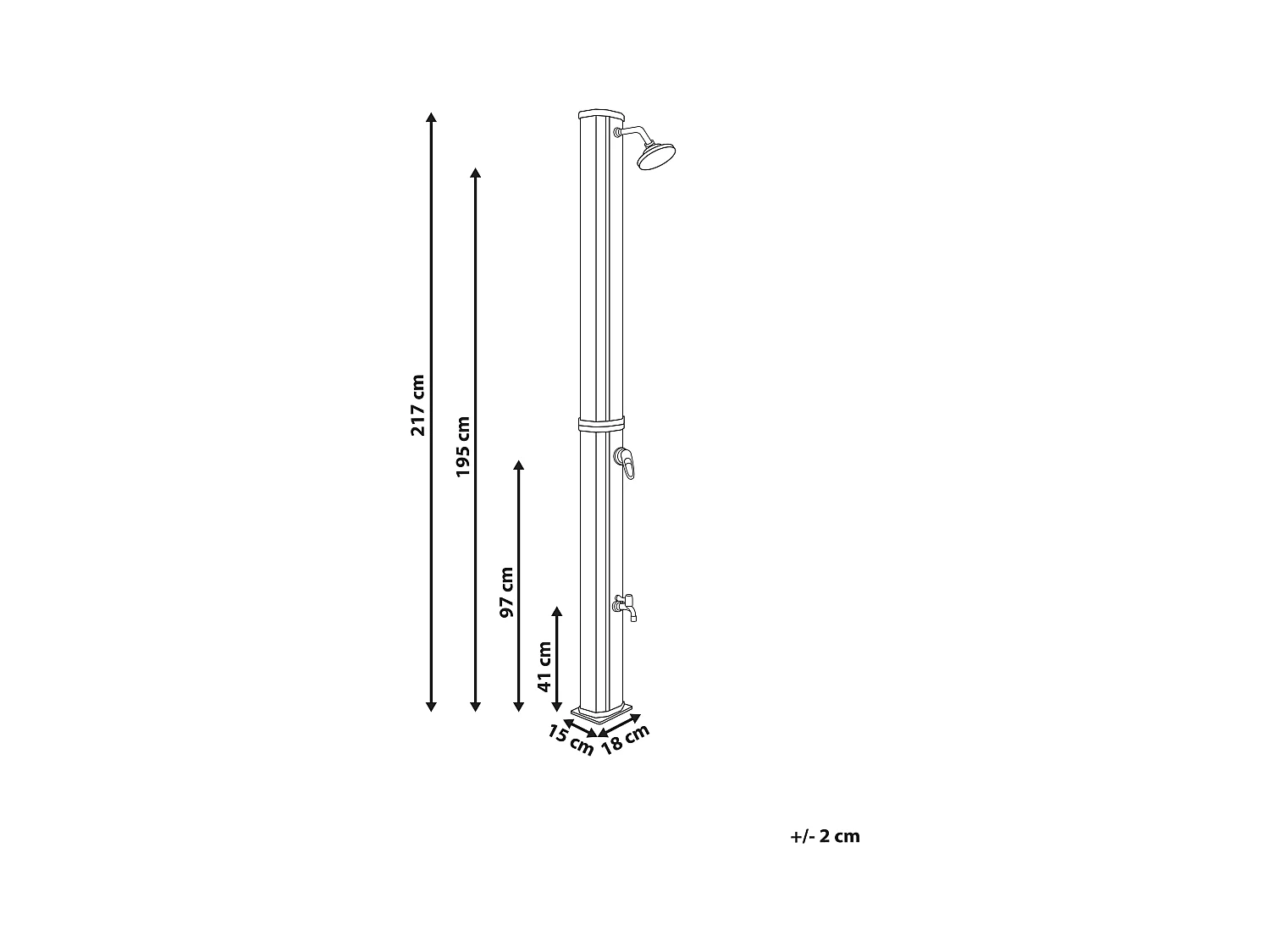 Douche d’extérieur solaire TOPOCALMA Noir