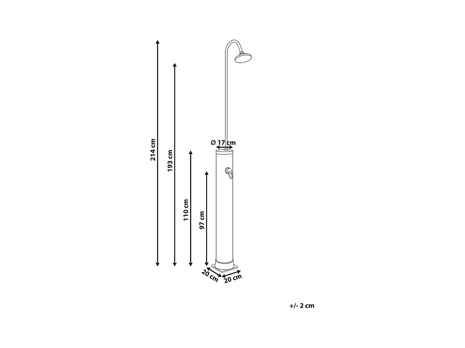 Douche d’extérieur solaire JUANILLO Noir
