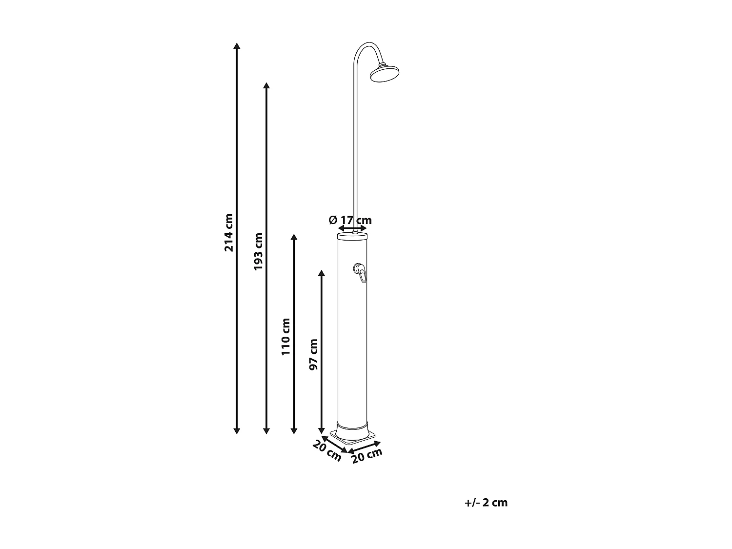 Chuveiro solar autónomo exterior JUANILLO Preto