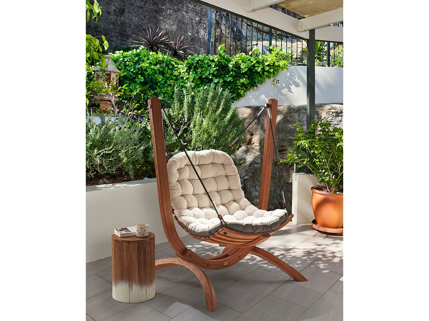 Huśtawka ogrodowa ALLISTE Drewno modrzewiowe Brązowy