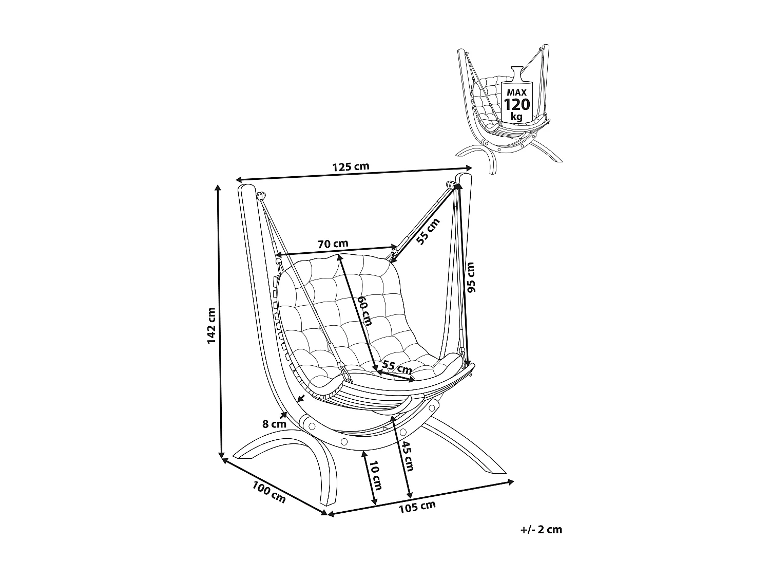 Balancelle de jardin ALLISTE Marron