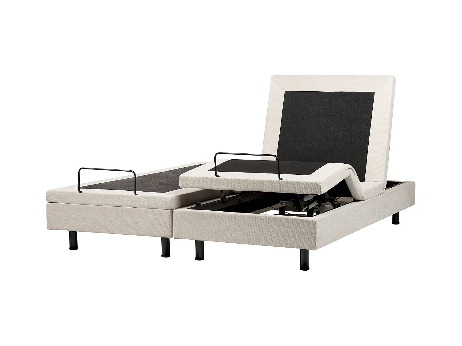 Letto regolabile senza testiera Tessuto DUKE II 180 x 200 cm Beige chiaro