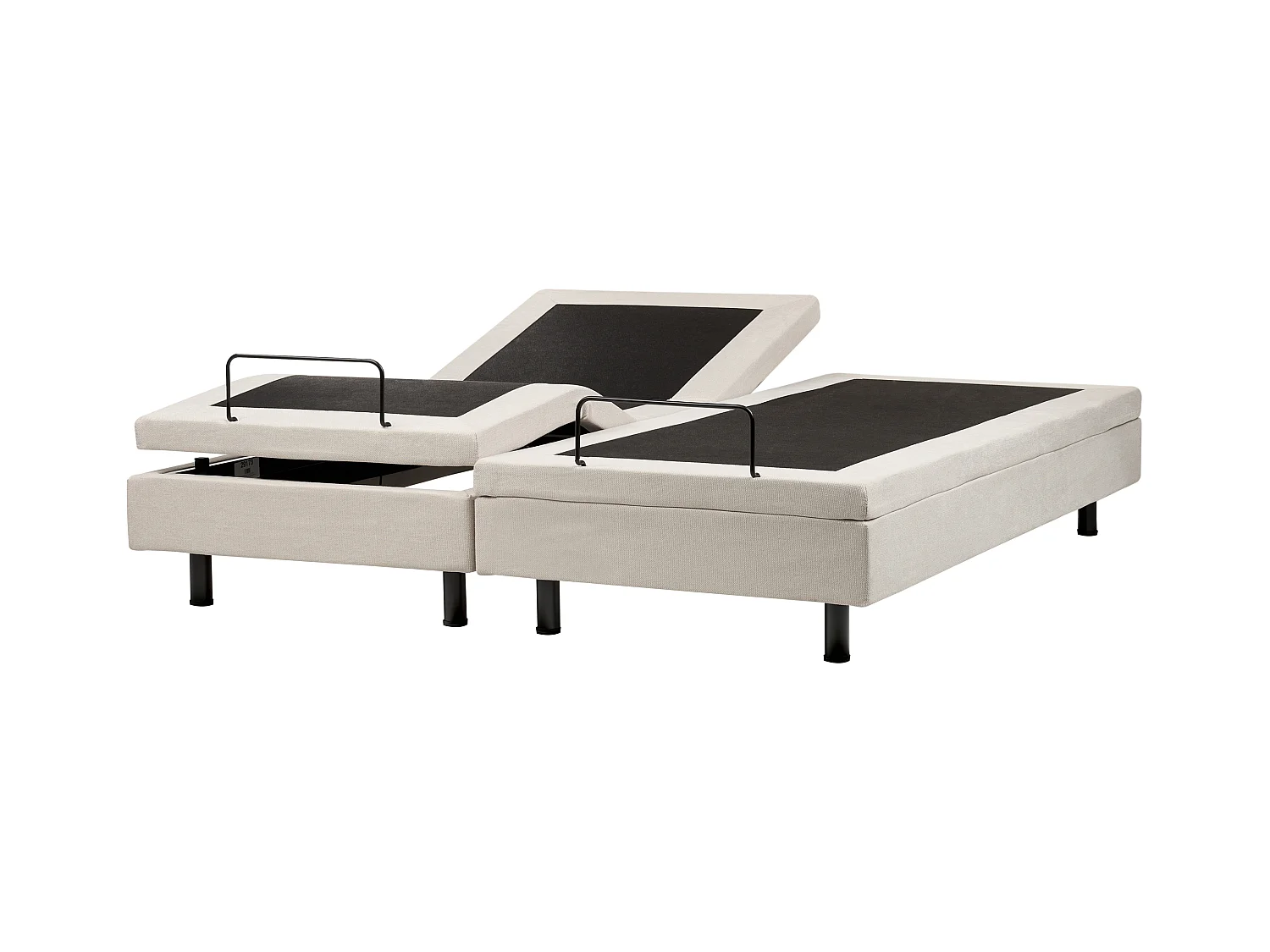 Lit réglable sans tête de lit Tissu DUKE II 180 x 200 cm Beige clair