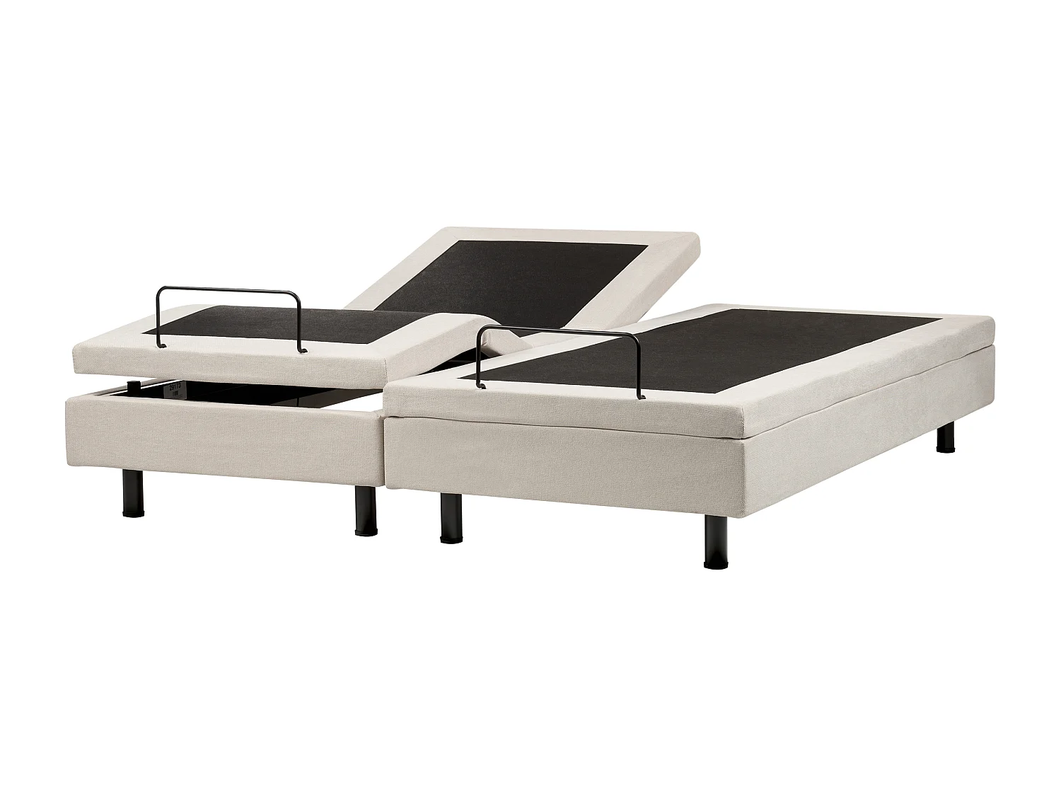 Verstellbares Bett ohne Kopfteil Stoff DUKE II 180 x 200 cm Hellbeige