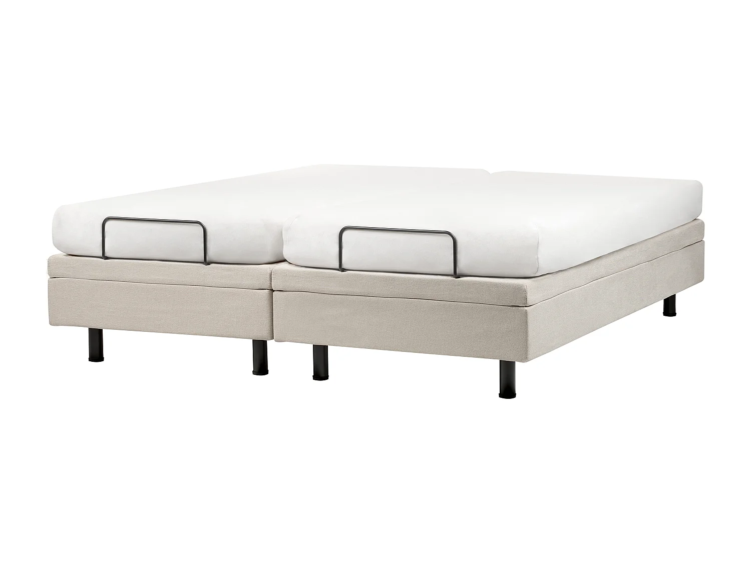 Verstellbares Bett ohne Kopfteil Stoff DUKE II 180 x 200 cm Hellbeige
