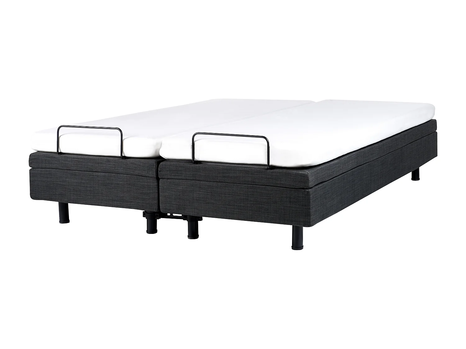 Lit réglable sans tête de lit Tissu DUKE 160 x 200 cm Gris foncé