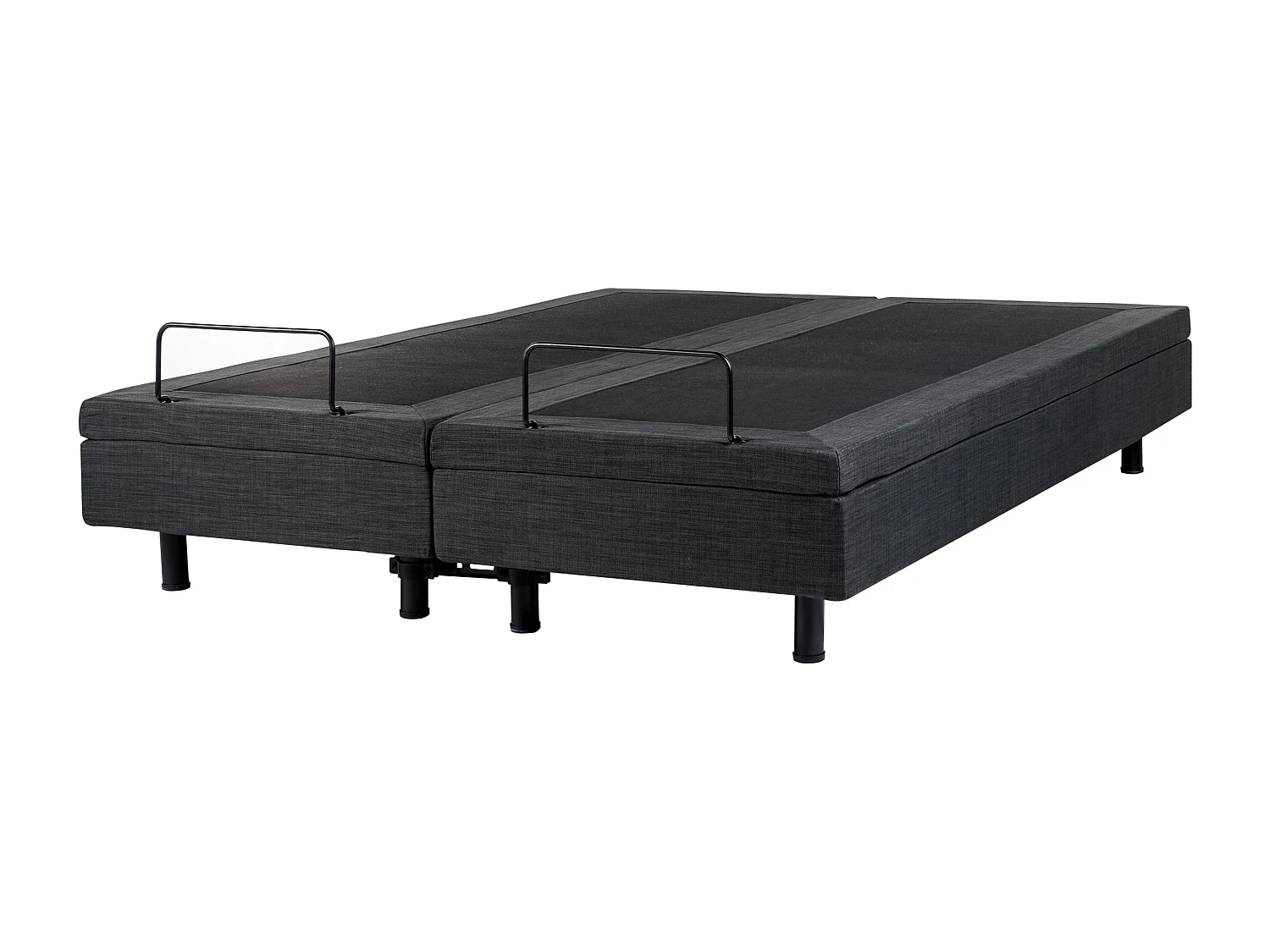 Lit réglable sans tête de lit Tissu DUKE 160 x 200 cm Gris foncé