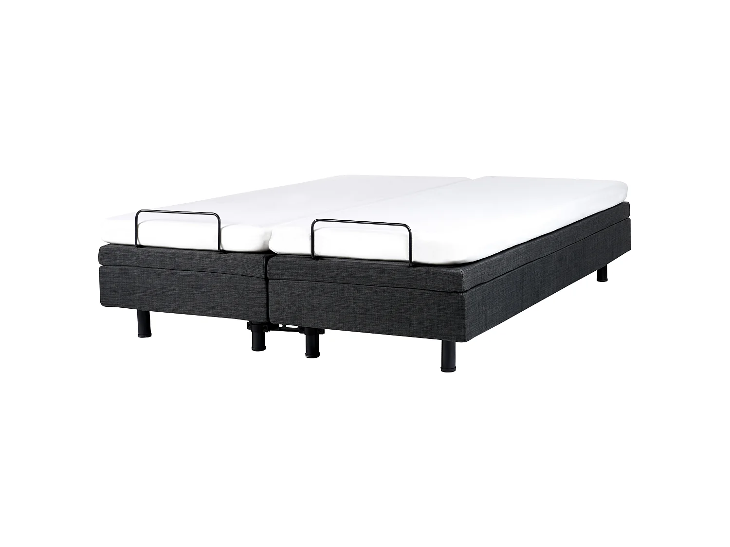 Lit réglable sans tête de lit Tissu DUKE 160 x 200 cm Gris foncé