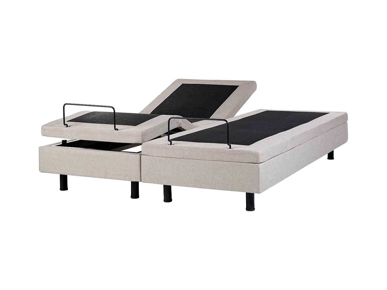 Lit réglable sans tête de lit Tissu DUKE 160 x 200 cm Beige