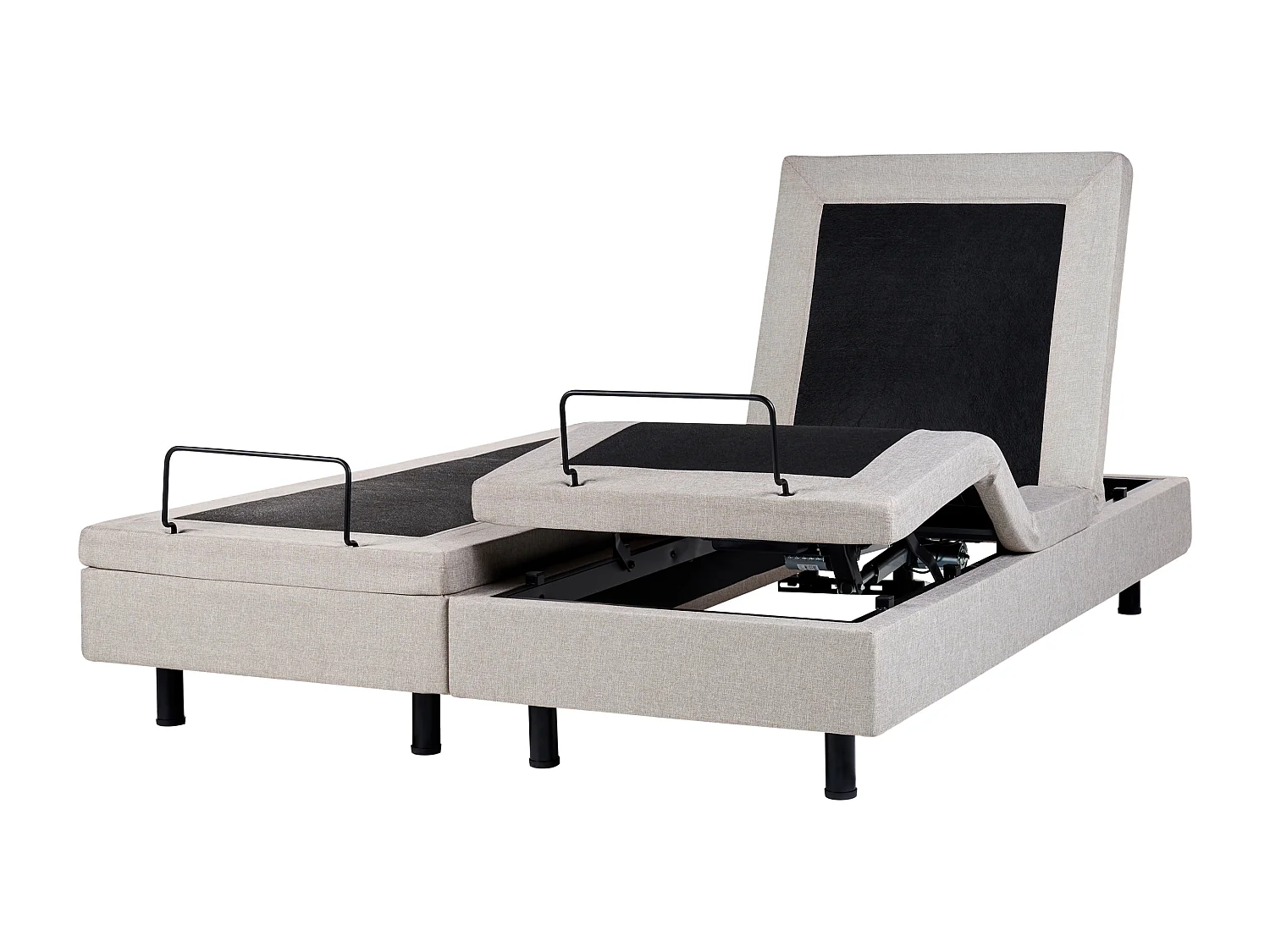 Verstelbaar bed zonder hoofdbord Stof DUKE 160 x 200 cm Beige