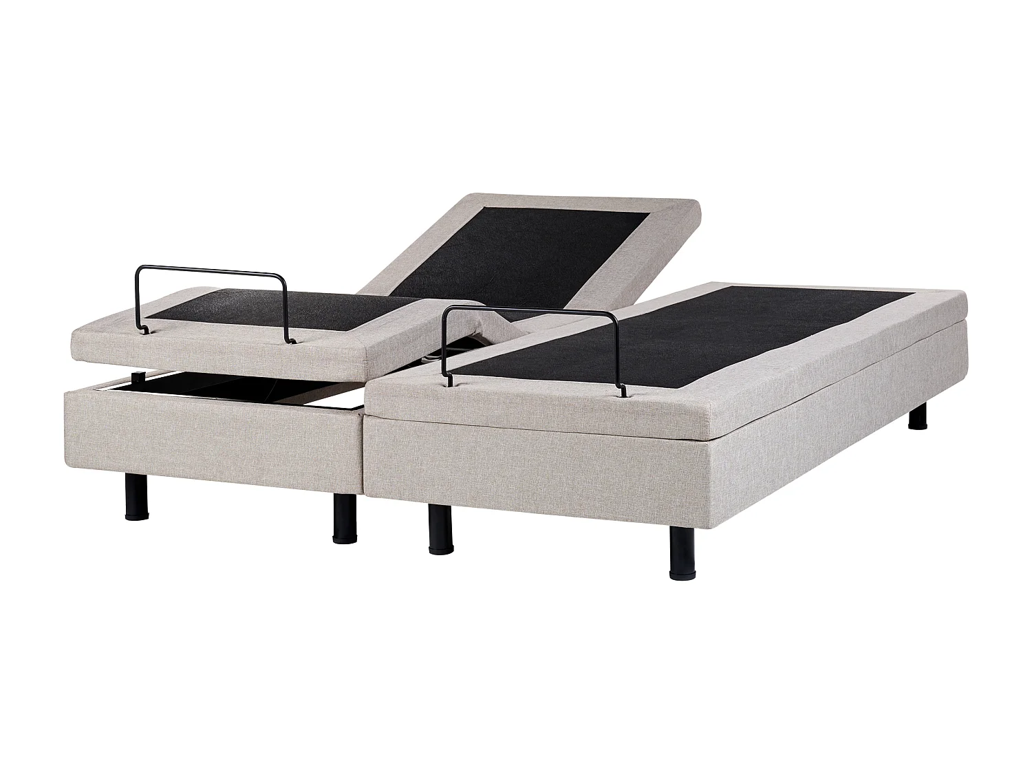 Lit réglable sans tête de lit Tissu DUKE 160 x 200 cm Beige