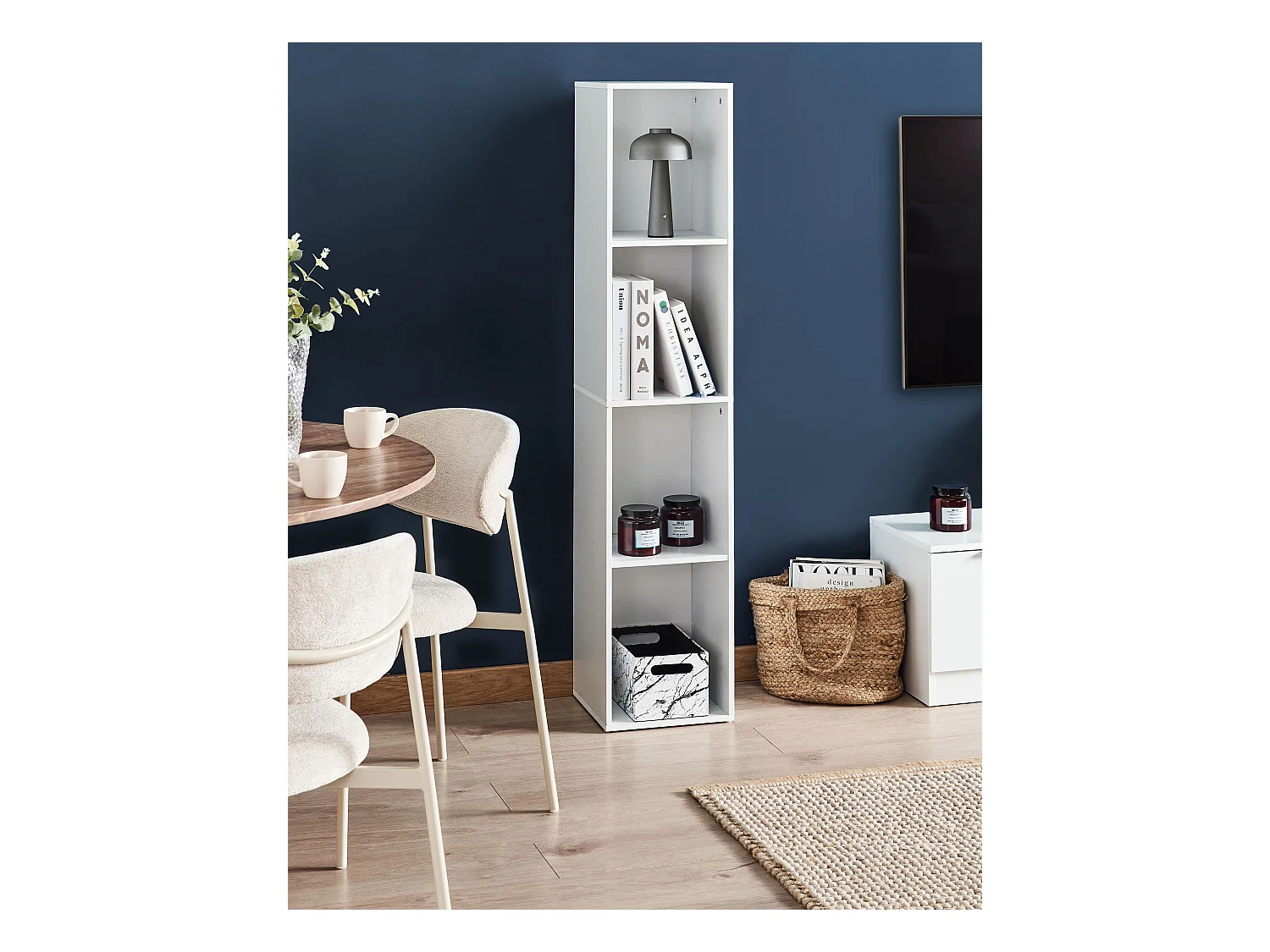 Bibliothèque 4 étagères WINNIPEG 143 cm Blanc