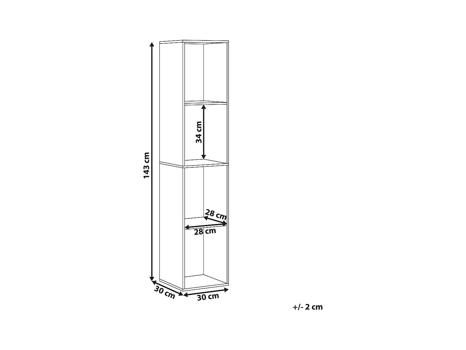 Bibliothèque 4 étagères WINNIPEG 143 cm Blanc