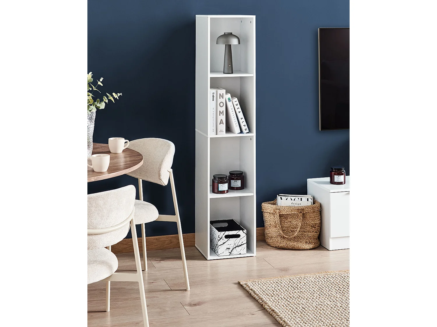 Regał 4 półki WINNIPEG 143 cm Biały