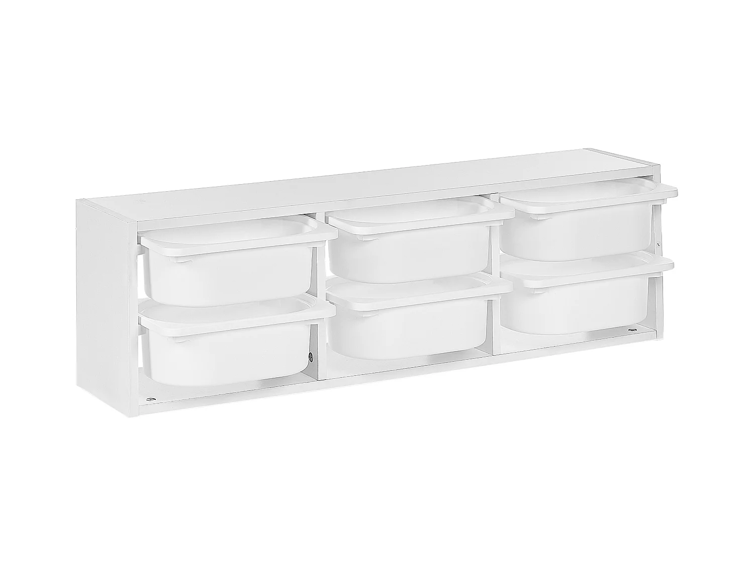 Originelles Wandregal mit 6 Boxen und Schubladen Kinderzimmer Spanplatte Kunststoff Weiß Tobin