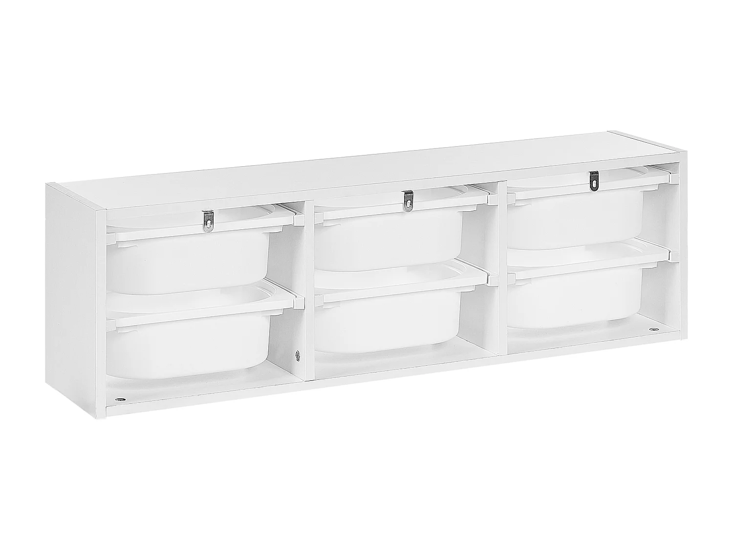 Scaffale a parete con scatole portaoggetti TOBIN Derivati del legno Bianco