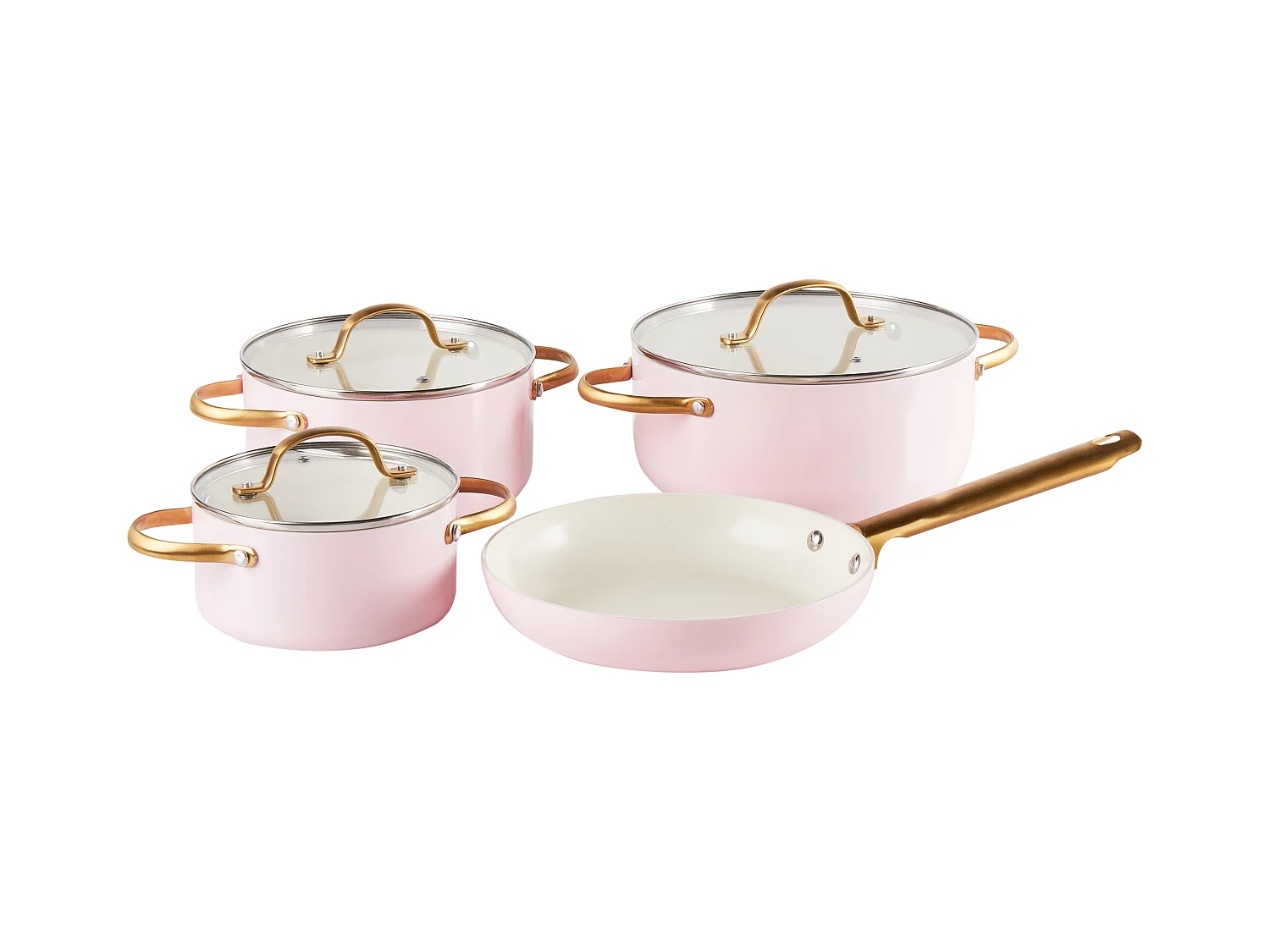 Ensemble de 7 poêles ELITE PRO Rose pastel